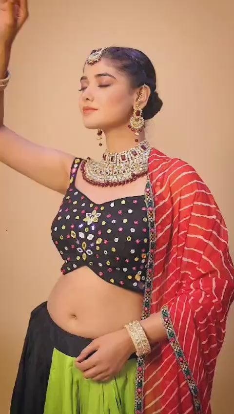 Gujarati Chaniya Choli for Women – Handcrafted Kutchi Embroidery Navratri & Wedding Lehenga with Dupatta